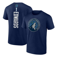 Anthony Edwards Minnesota Timberwolves Playmaker Team Name & Number T-Shirt Navy
