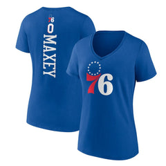Tyrese Maxey Philadelphia 76ers Women's Playmaker Team Name & Number V-Neck T-Shirt Royal