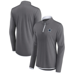 Dallas Cowboys Women's Corner Long Sleeve 1/4 Zip Top - Gray - Fanatics