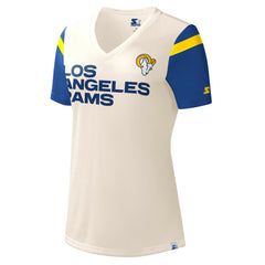 Los Angeles Rams Starter Women's Kick Start V-Neck T-Shirt - White - NFL