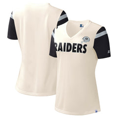 Las Vegas Raiders Starter Women's Kick Start V-Neck T-Shirt - White - NFL
