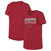 Arizona Cardinals New Era Girls Youth Reverse Sequin V-Neck T-Shirt - Cardinal - NFL
