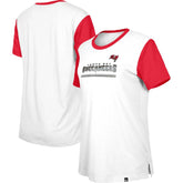 Tampa Bay Buccaneers New Era Women's Third Down Colorblock T-Shirt - White/Red - NFL