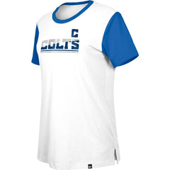 Indianapolis Colts New Era Women's Third Down Colorblock T-Shirt - White/Royal - NFL