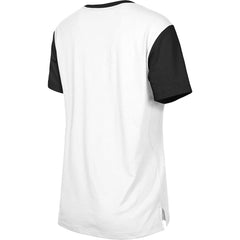 New Orleans Saints New Era Women's Third Down Colorblock T-Shirt - White/Black - NFL
