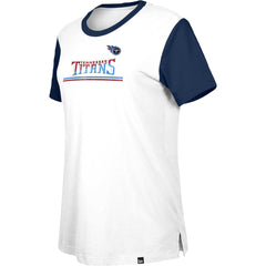 Tennessee Titans New Era Women's Third Down Colorblock T-Shirt - White/Navy - NFL