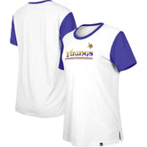 Minnesota Vikings New Era Women's Third Down Colorblock T-Shirt - White/Purple - NFL
