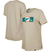 Miami Dolphins New Era Women's Third Down Historic T-Shirt - Tan - NFL