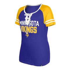 Minnesota Vikings New Era Women's Raglan Lace-Up T-Shirt - Purple - NFL