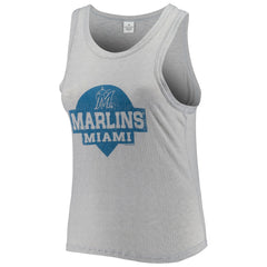 Miami Marlins Soft as a Grape Women's Plus Size High Neck Tri-Blend Tank Top Online