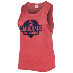 St. Louis Cardinals Soft as a Grape Women's Plus Size High Neck Tri-Blend Tank Top Outlet