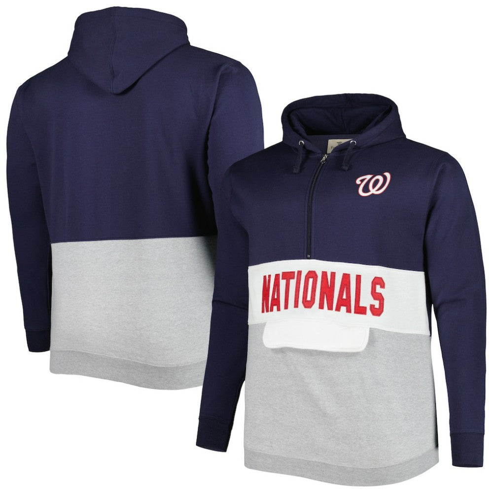 Washington Nationals Big & Tall Fleece Half-Zip Hoodie Outlet