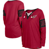 Arizona Cardinals New Era Women's Lace-Up Notch Neck Long Sleeve T-Shirt - Cardinal - NFL