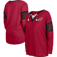 Arizona Cardinals New Era Women's Lace-Up Notch Neck Long Sleeve T-Shirt - Cardinal - NFL