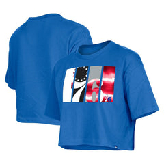 New Era Philadelphia 76ers Women's Cropped T-Shirt Royal