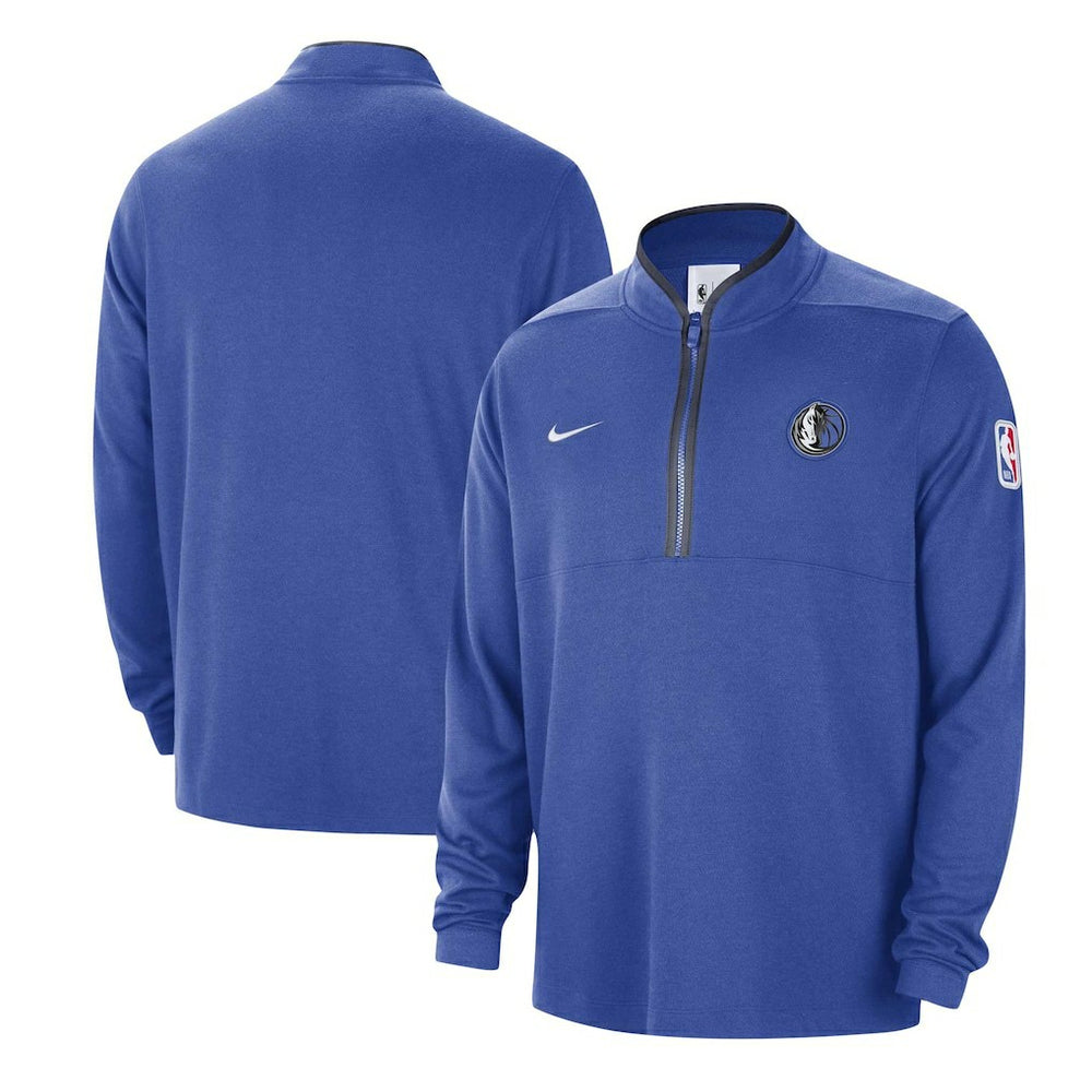 Nike Dallas Mavericks Authentic Performance Half-Zip Jacket Blue