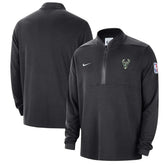Nike Milwaukee Bucks Authentic Performance Half-Zip Jacket Black