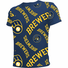 Milwaukee Brewers Stitches Youth Allover Team T-Shirt Online