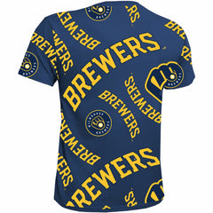 Milwaukee Brewers Stitches Youth Allover Team T-Shirt Online