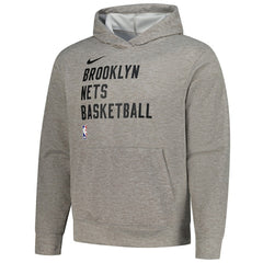 Nike Brooklyn Nets Unisex 2023/24 Performance Spotlight On-Court Practice Pullover Hoodie Heather Gray