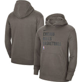 Nike Chicago Bulls Unisex 2023/24 Performance Spotlight On-Court Practice Pullover Hoodie Olive