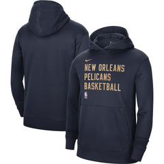 Nike New Orleans Pelicans Unisex 2023/24 Performance Spotlight On-Court Practice Pullover Hoodie Navy