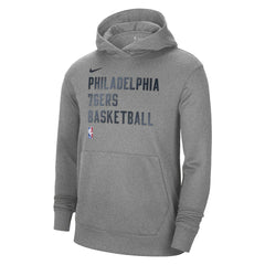 Nike Philadelphia 76ers Unisex 2023/24 Performance Spotlight On-Court Practice Pullover Hoodie Heather Gray