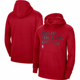 Nike Portland Trail Blazers Unisex 2023/24 Performance Spotlight On-Court Practice Pullover Hoodie Red