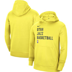 Nike Utah Jazz Unisex 2023/24 Performance Spotlight On-Court Practice Pullover Hoodie Yellow