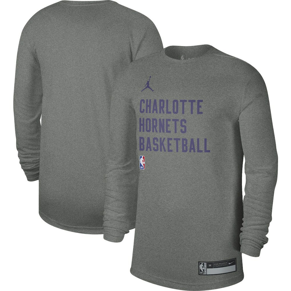 Charlotte Hornets Jordan Brand Unisex 2023/24 Legend On-Court Practice Long Sleeve T-Shirt Heather Gray