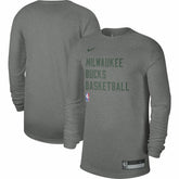 Nike Milwaukee Bucks Unisex 2023/24 Legend On-Court Practice Long Sleeve T-Shirt Heather Gray