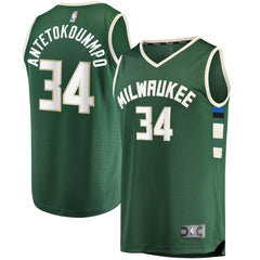 Fanatics Giannis Antetokounmpo Milwaukee Bucks Big & Tall Fast Break Player Jersey Hunter Green Icon Edition