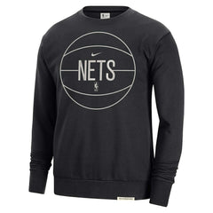 Nike Brooklyn Nets 2023/24 Authentic Standard Issue Travel Performance Pullover Sweatshirt Black
