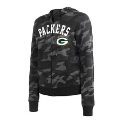 Green Bay Packers New Era Women's Camo Full-Zip Hoodie - Black - NFL