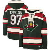 Kirill Kaprizov Minnesota Wild '47 Player Name & Number Lacer Pullover Hoodie - Green | 47 brand Clearance