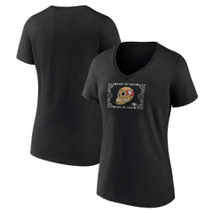 San Francisco 49ers Women's Sugar Skull V-Neck T-Shirt - Black - NFL