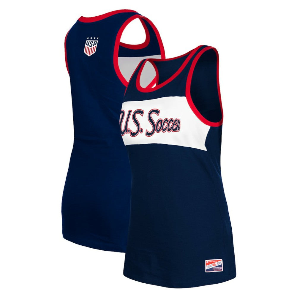 New Era - USWNT 5th & Ocean by New Era Women's Throwback Jersey Racer Tank Top - Navy
