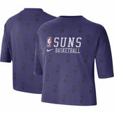 Nike Phoenix Suns Women's Allover NBA Logo Boxy T-Shirt Purple