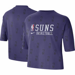 Nike Phoenix Suns Women's Allover NBA Logo Boxy T-Shirt Purple