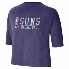 Nike Phoenix Suns Women's Allover NBA Logo Boxy T-Shirt Purple