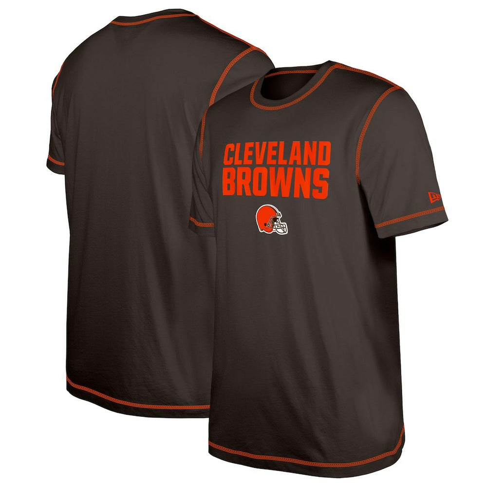 Cleveland Browns New Era Third Down Puff Print T-Shirt - Brown - NFL
