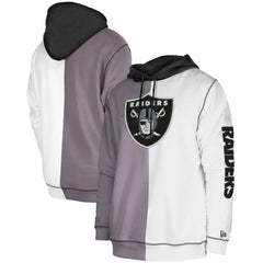 Las Vegas Raiders New Era Third Down Split Raglan Pullover Hoodie - Silver/White - NFL