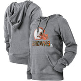 Cleveland Browns New Era Women's Floral Raglan Pullover Hoodie - Gray - NFL