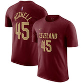 Nike Donovan Mitchell Cleveland Cavaliers Icon 2022/23 Name & Number T-Shirt Burgundy