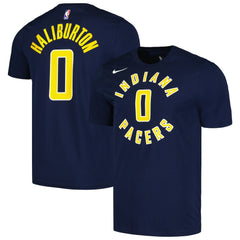 Nike Tyrese Haliburton Indiana Pacers Icon 2022/23 Name & Number T-Shirt Navy