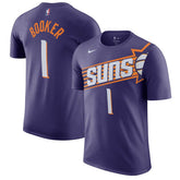 Nike Devin Booker Phoenix Suns Icon 2022/23 Name & Number T-Shirt Purple