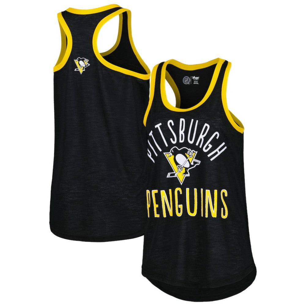 Pittsburgh Penguins G-III 4Her by Carl Banks Women's First Base Racerback Scoop Neck Tank Top - Black | NHL on sale