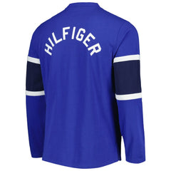 St. Louis Blues Tommy Hilfiger Walter Lace-Up Long Sleeve Top - Blue | NHL on sale
