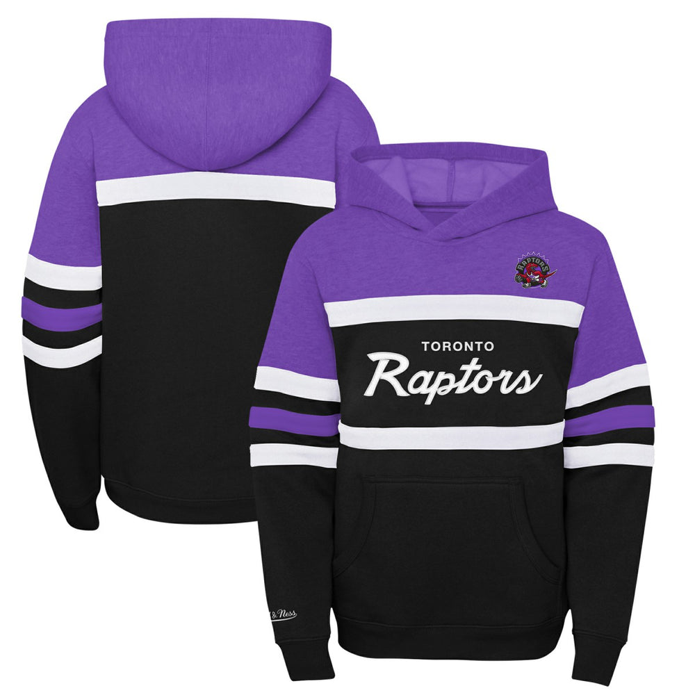 Mitchell & Ness Toronto Raptors Youth Hardwood Classics Head Coach Pullover Hoodie Purple/Heather Gray