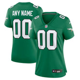 Philadelphia Eagles Women's Alternate Custom Game Jersey - Kelly Green - Nike